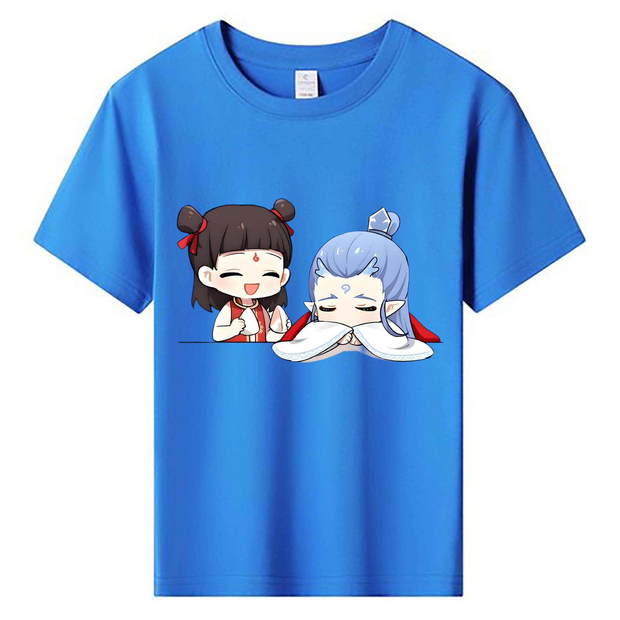 （画像用） Ne Zha 2 ナタ 魔童の大暴れ 綿100％キッズTシャツ（フロントプリント）